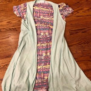 LULAROE DRESS AND SHAWL SET